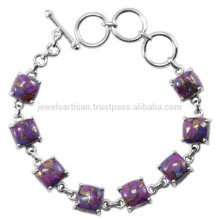 FABULOUS PURPLE COPPER TURQUOISE GEMSTONE & 925 STERLING SILVER ANTIQUE STYLE WEDDING JEWELRY